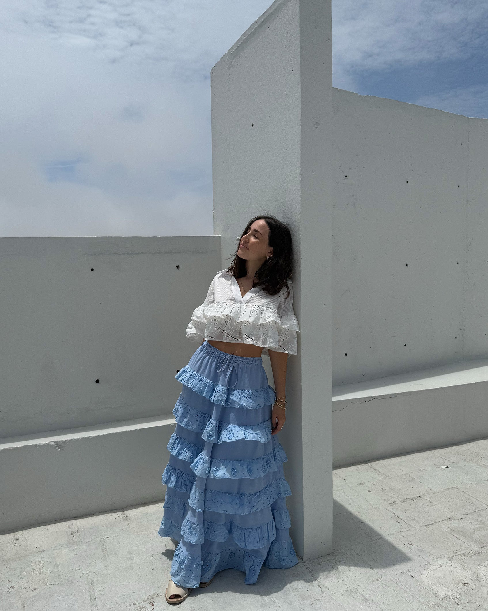 Blusa Crop de Broderie