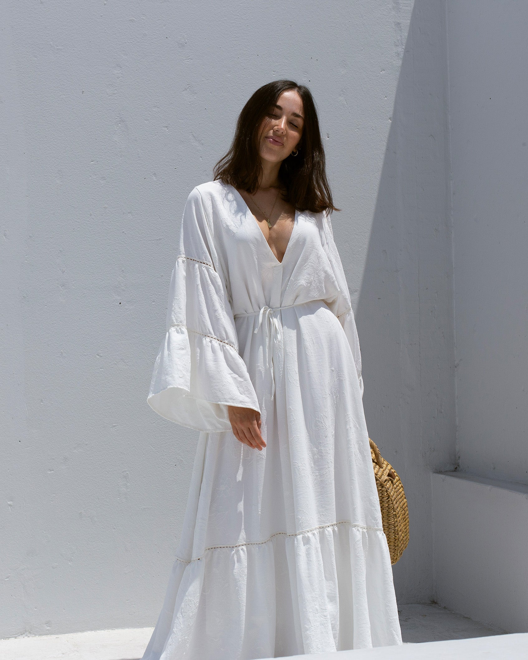 Maxi Vestido Caftán Blanco