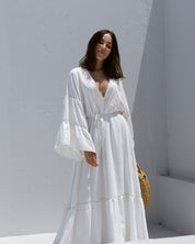 Maxi Vestido Caftán Blanco