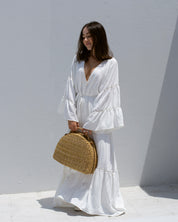 Maxi Vestido Caftán Blanco