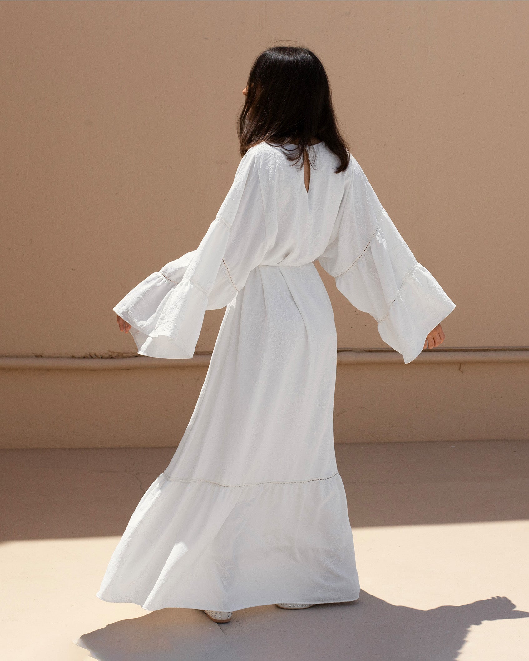 Maxi Vestido Caftán Blanco