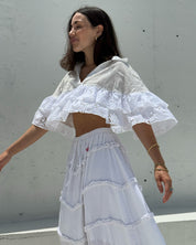 Maxi Falda de Lino Blanca
