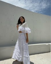 Maxi Falda de Lino Blanca