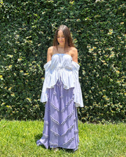 Maxi Falda de Lino Lila